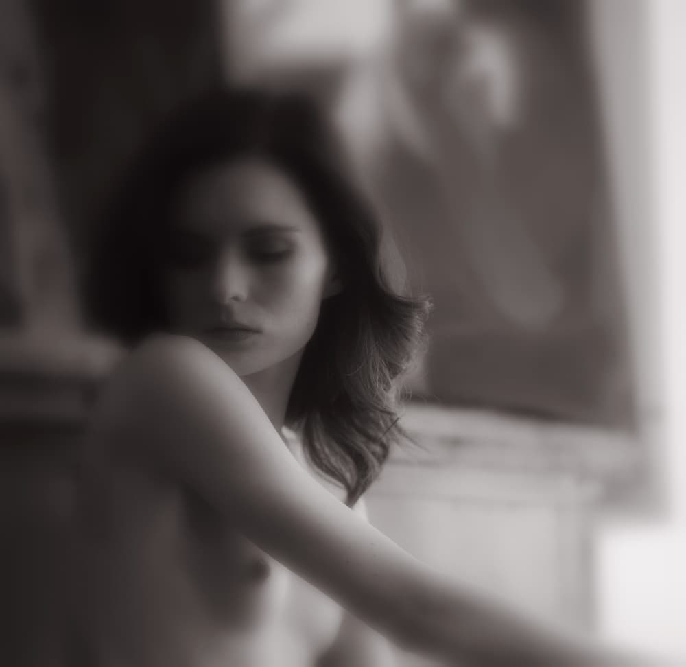 Pensive Woman Portrait by DAVID MINSTER — canvas wall art