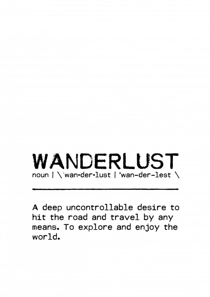 Wanderlust Travel Definition by Orara Studio — canvas wall art