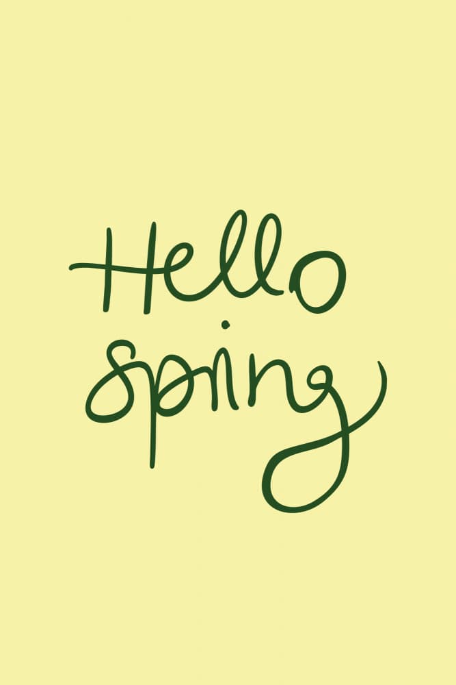 Hello Spring Script by Karen Menzenbach — canvas wall art
