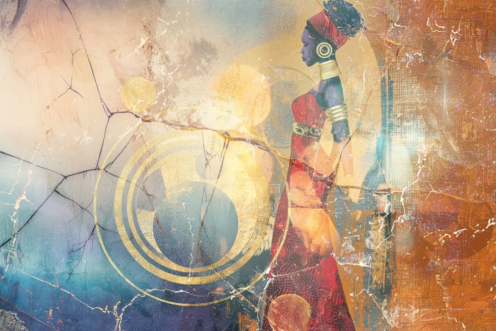 African Woman Gold Elegance by Rafal Kulik — canvas wall art