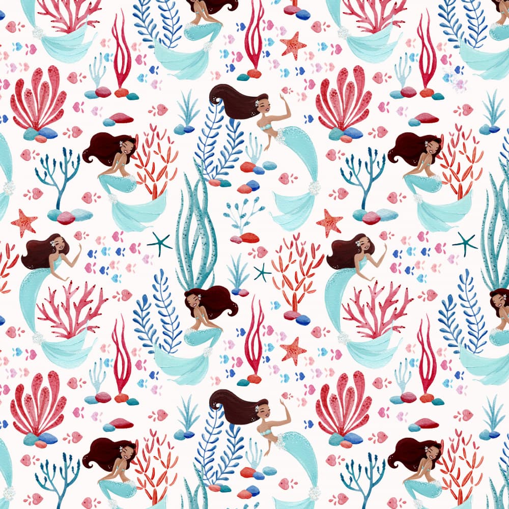 Whimsical Ocean Mermaids by Julie Lesouef — canvas wall art