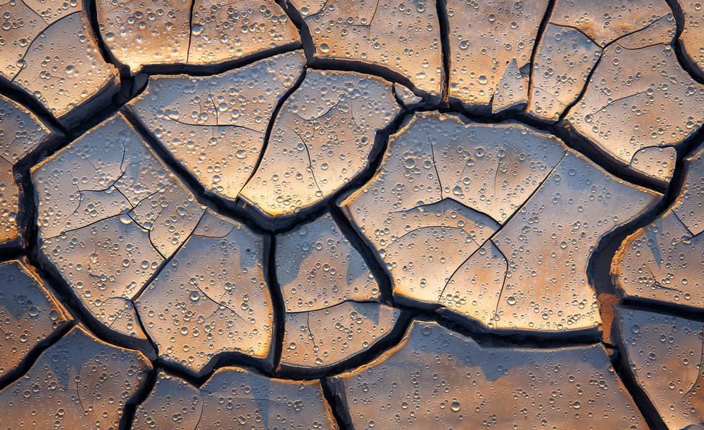Cracked Earth Droplets by Aidong Ning — canvas wall art