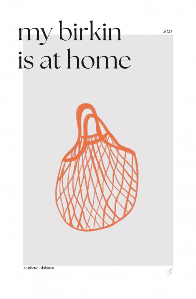 Orange Mesh Market Bag by Anne-Marie Volfova — canvas wall art