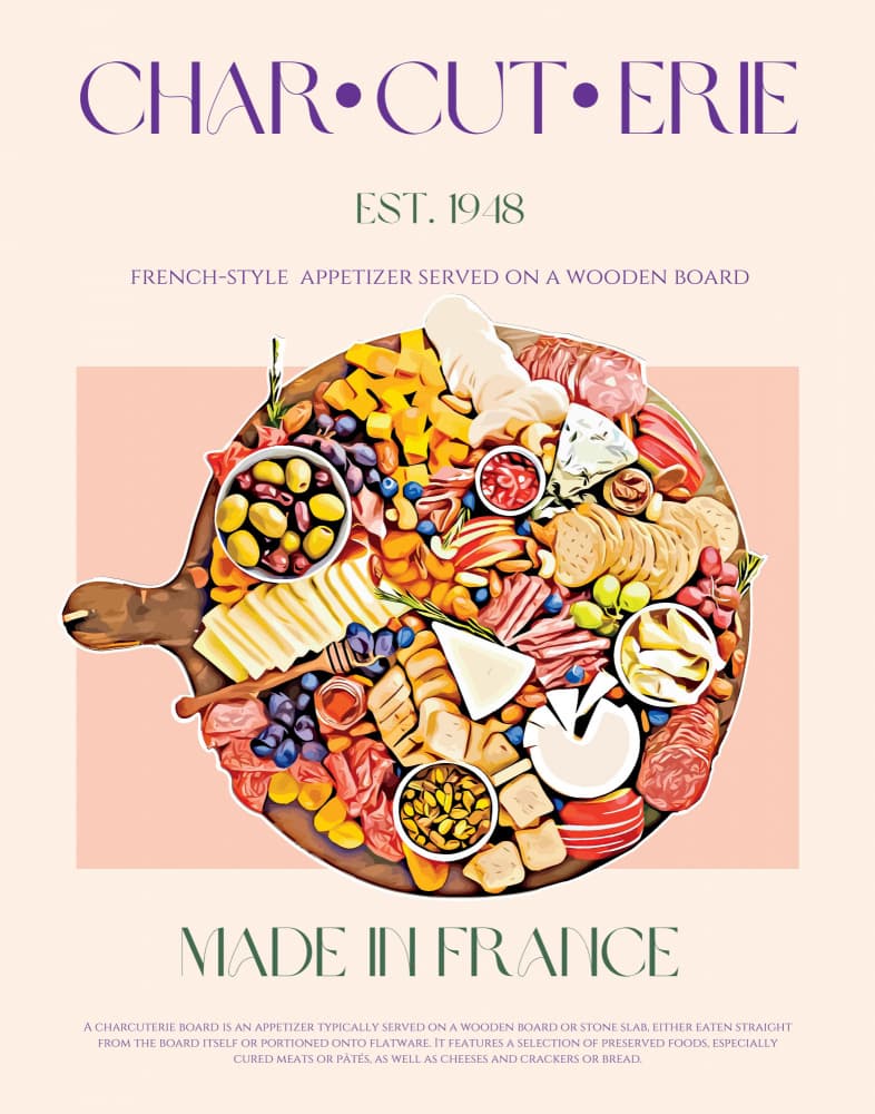 French Feast Board by Nazma Khokhar — canvas wall art