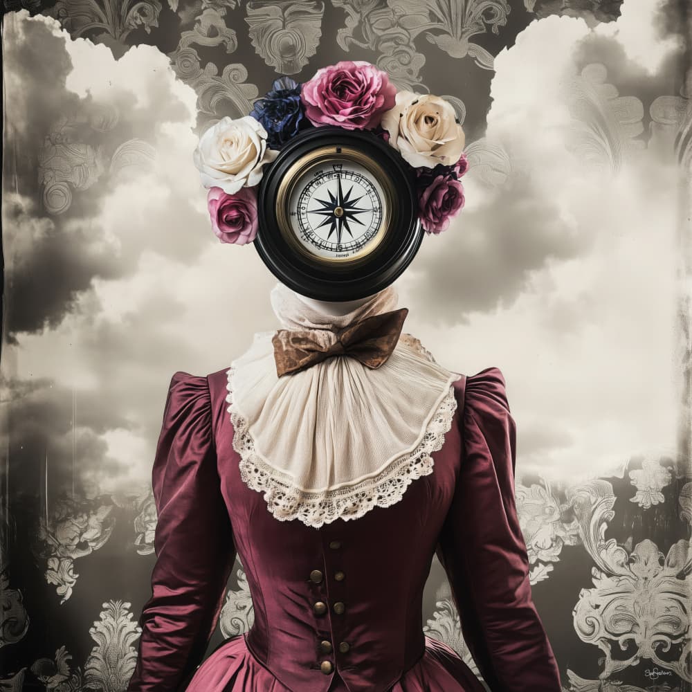 Surreal Vintage Compass by Sue Skellern — canvas wall art