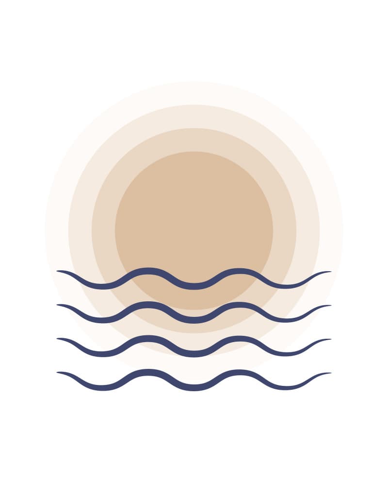 Serene Sun Over Waves by KsanaKalpa — canvas wall art