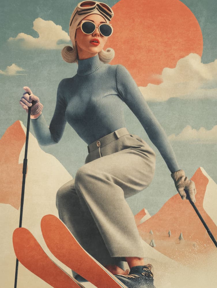 Skiing Adventure by Emel Tunaboylu — canvas wall art