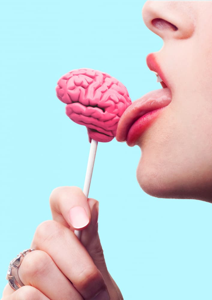 Pink Brain Lollipop by Artem Pozdniakov — canvas wall art