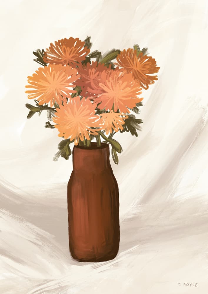 Autumn Orange Blooms by Tara Royle — canvas wall art
