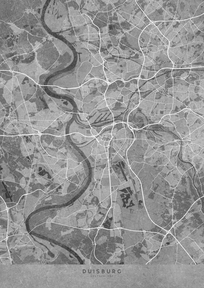 Duisburg Aerial City Map by Rosana Laiz Blursbyai — canvas wall art