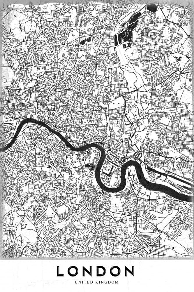 London City Map by StudioSix — canvas wall art