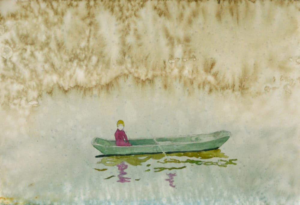 Quiet Boat Reflection by Karin Bos — canvas wall art