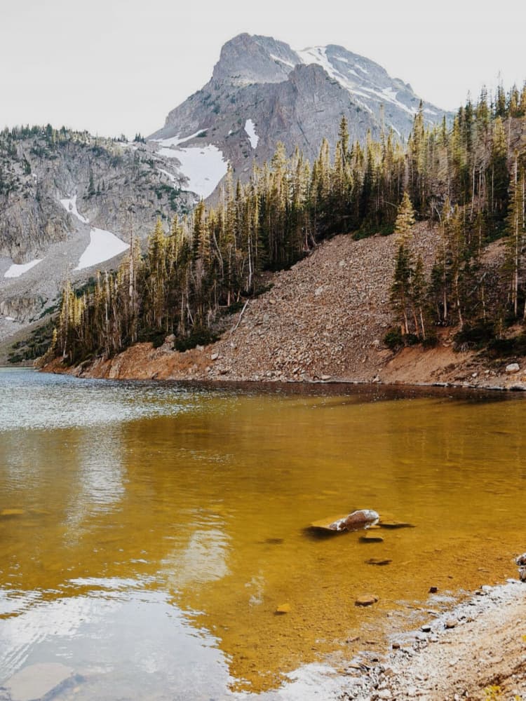 Golden Alpine Lake by Del Mundo Portraits — canvas wall art