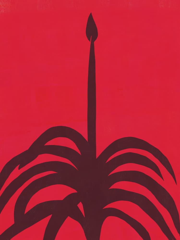 Stylized Red Plant by Little Dean — canvas wall art