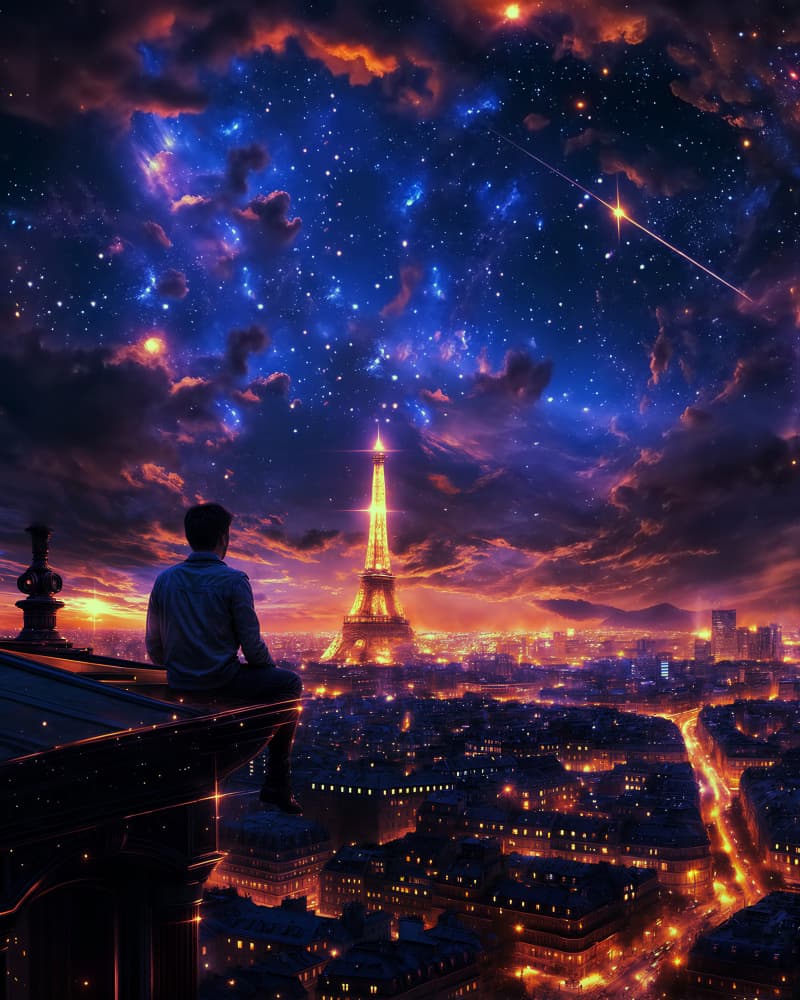 Dreamy Paris Night by Ritvik takkar — canvas wall art