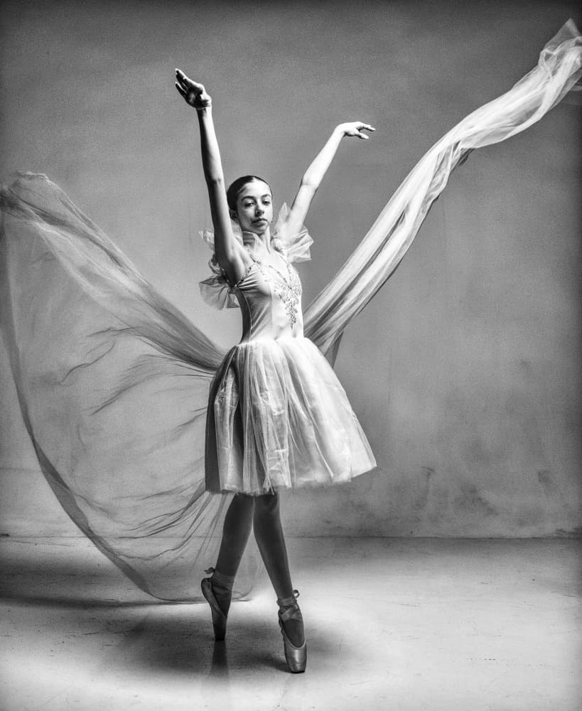 Graceful Ballerina Dance by Offer Ellbogen — canvas wall art