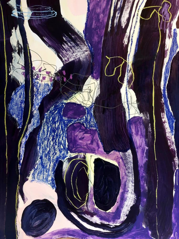 Purple Blue Abstract Flow by Monika Riethmueller — canvas wall art
