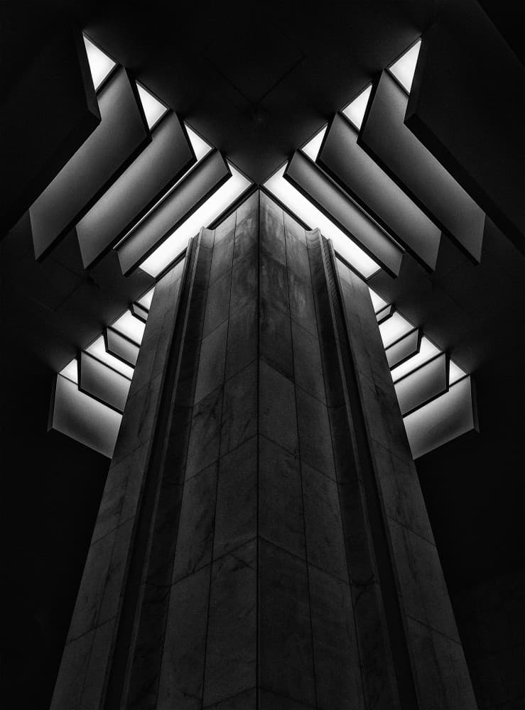 Geometric Light Column by Jef Van den Houte — canvas wall art
