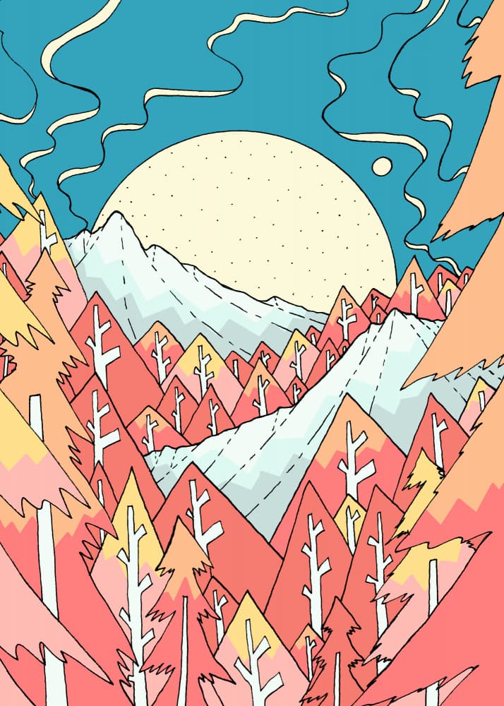 Colorful Mountain Serenity by Stephen Wade — canvas wall art