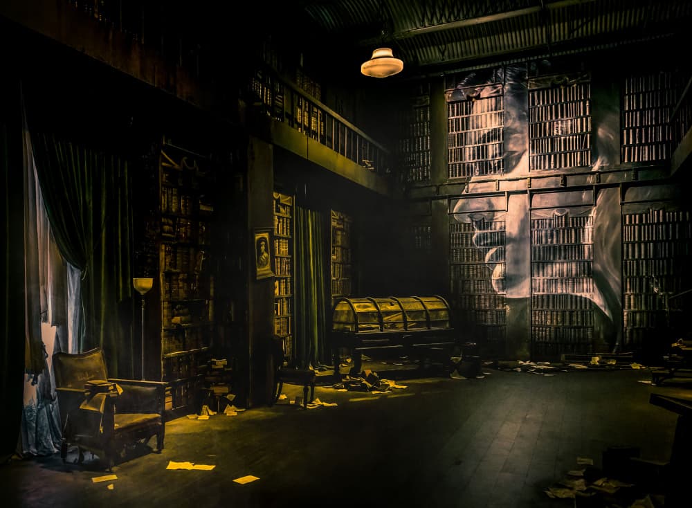 Dark Library Portrait by Frank Ma — canvas wall art