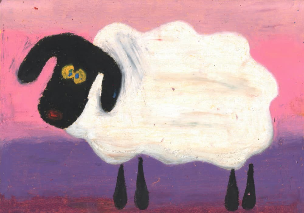Whimsical Black Sheep by Kulik — canvas wall art