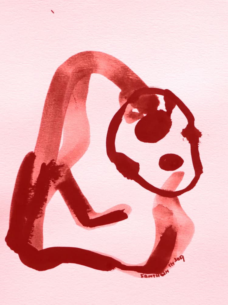 Pensive Red Figure by Santhosh ch — canvas wall art