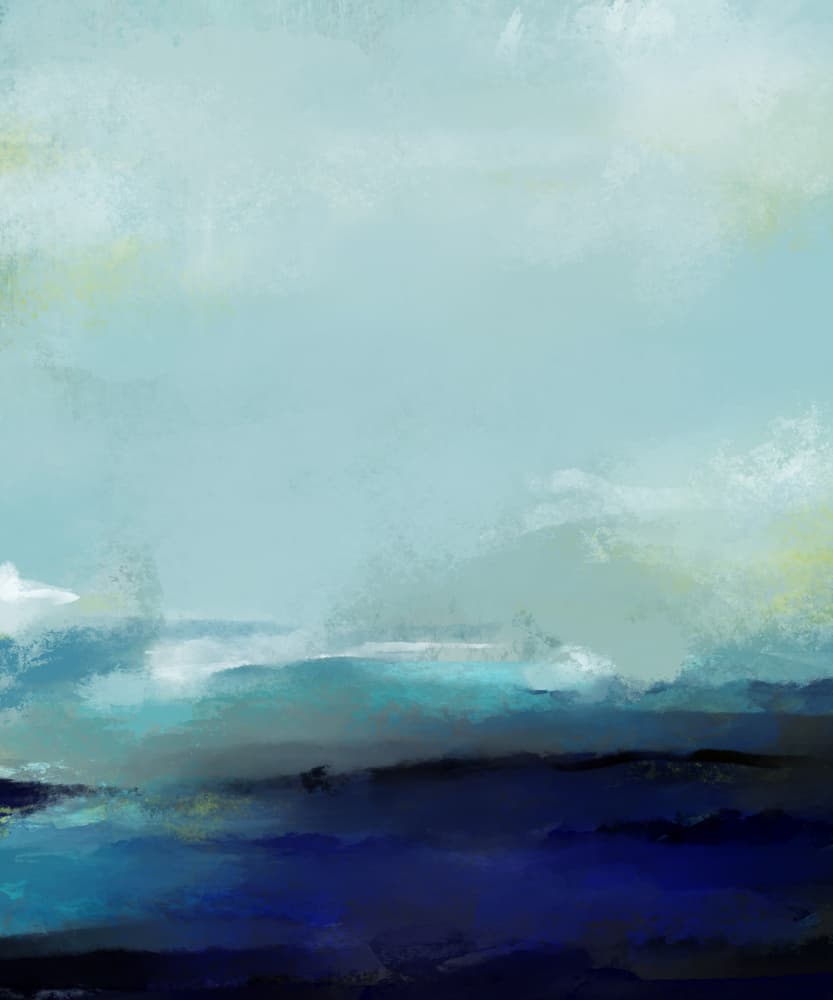 Serene Blue Landscape by The Whiskey Ginger — canvas wall art
