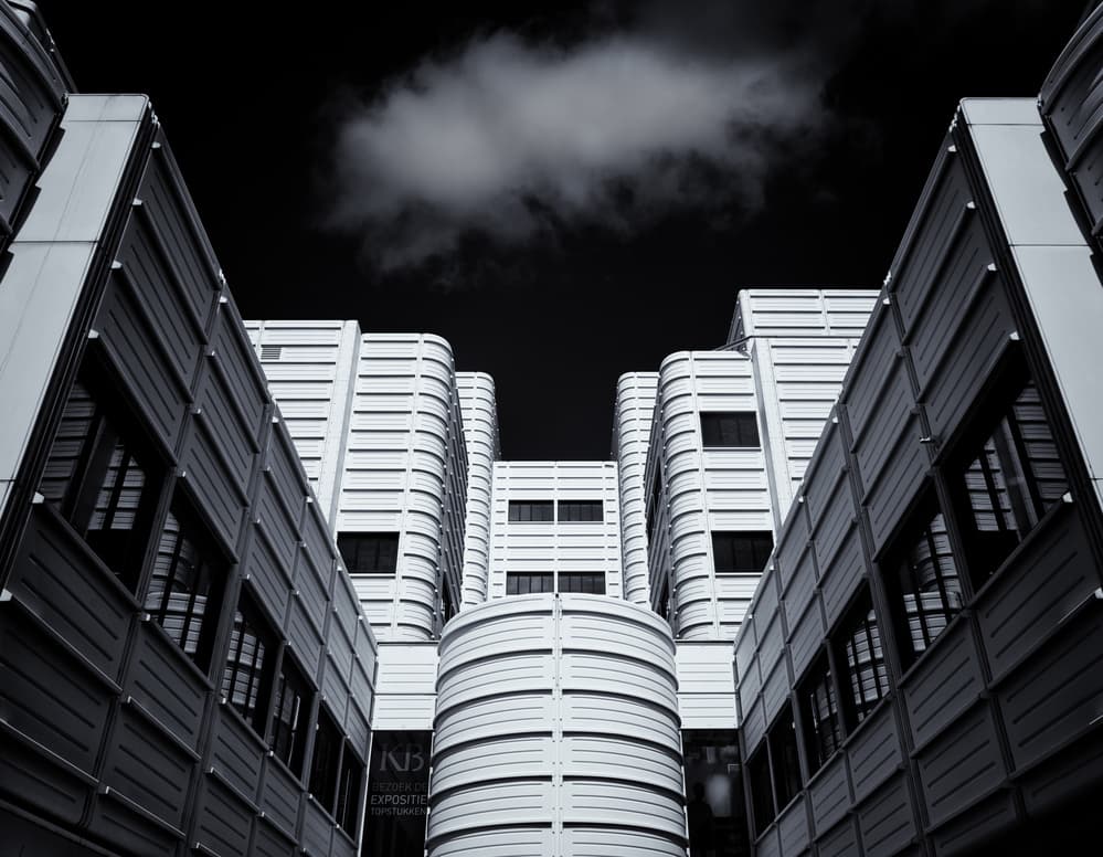 Modern Architectural Symmetry by Jeroen van de Wiel — canvas wall art