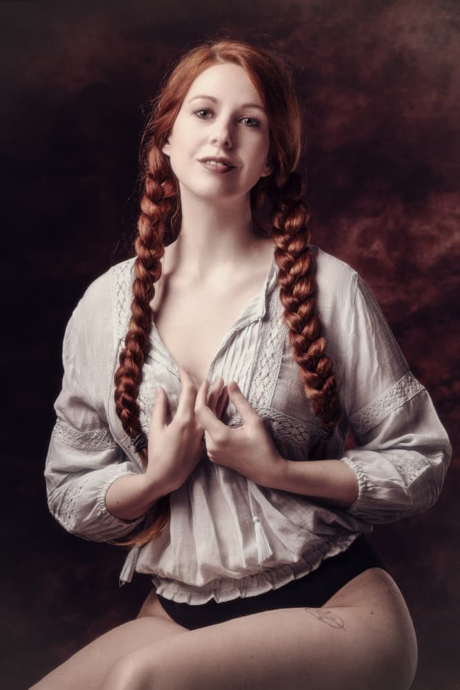 Braided Redhead Portrait by Jan Slotboom — canvas wall art