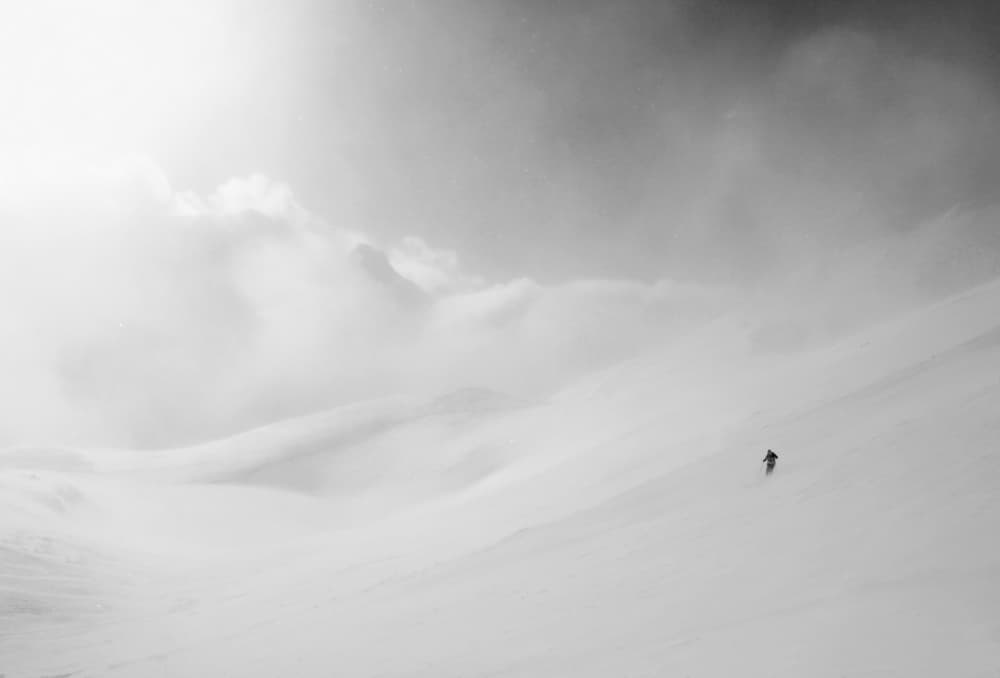 Lone Skier Mountain Ascent by Peter Svoboda MQEP — canvas wall art