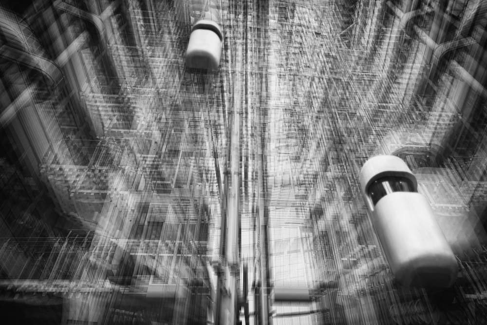 Dynamic Industrial Grid by Roswitha Schleicher-Schwarz — canvas wall art