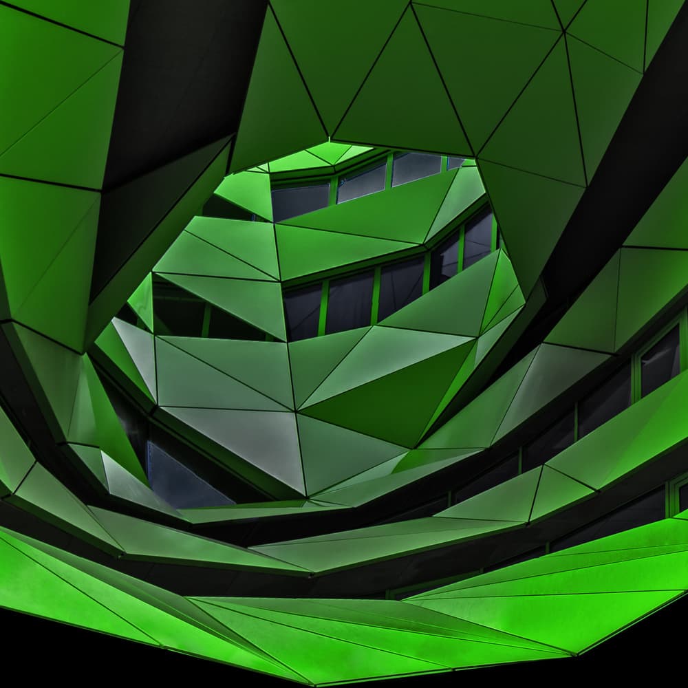 Dynamic Green Geometry by Gilbert Claes — canvas wall art