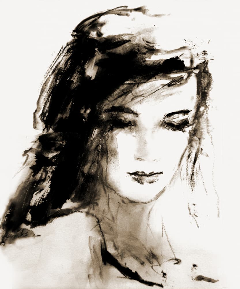 Wistful Woman Portrait by Hein Kocken — canvas wall art