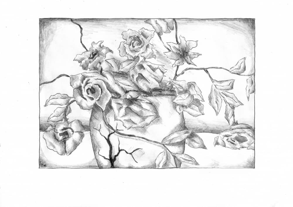 Cracked Rose Vase by Kulik — canvas wall art