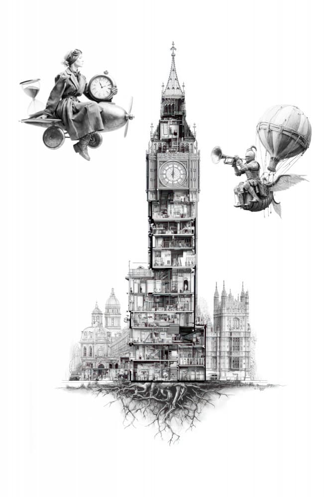Big Ben Steampunk Fantasy by Rafal Kulik — canvas wall art