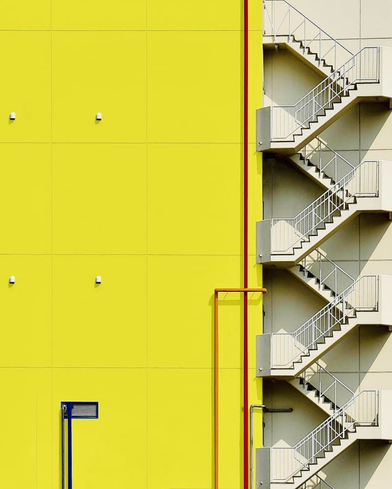 Vibrant Yellow Architecture by Arnon Orbach — canvas wall art