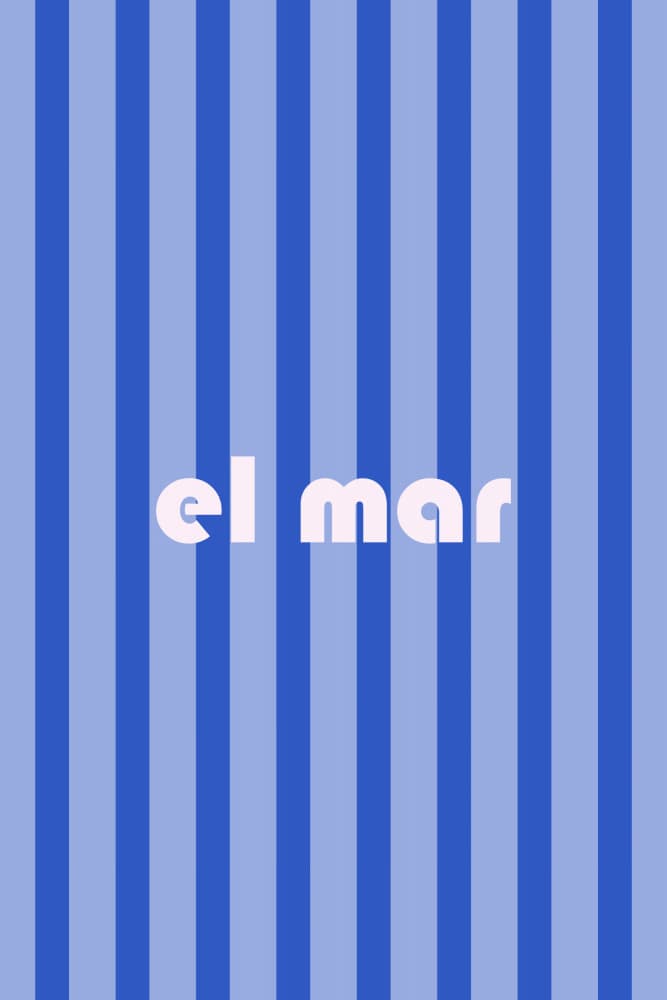 El Mar Blue Stripes by Karen Menzenbach — canvas wall art