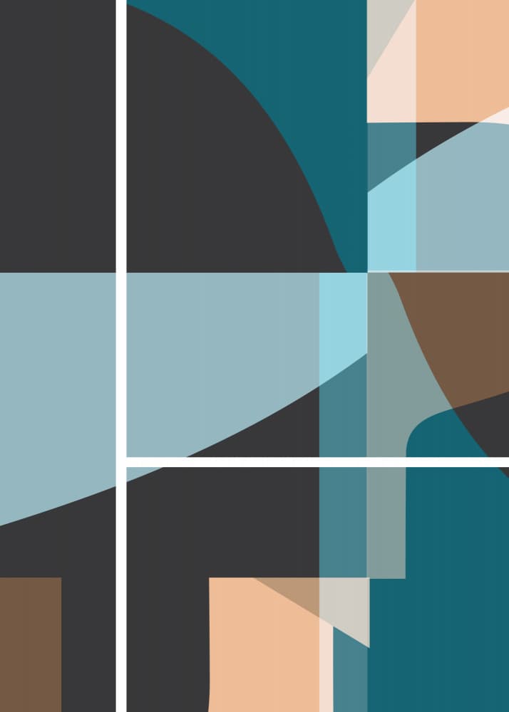 Geometric Color Layers by Leigh Bagley — canvas wall art
