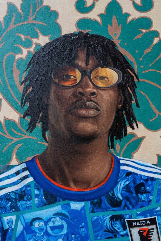 Stylish Man in Anime Jersey by Damilare Jamiu — canvas wall art