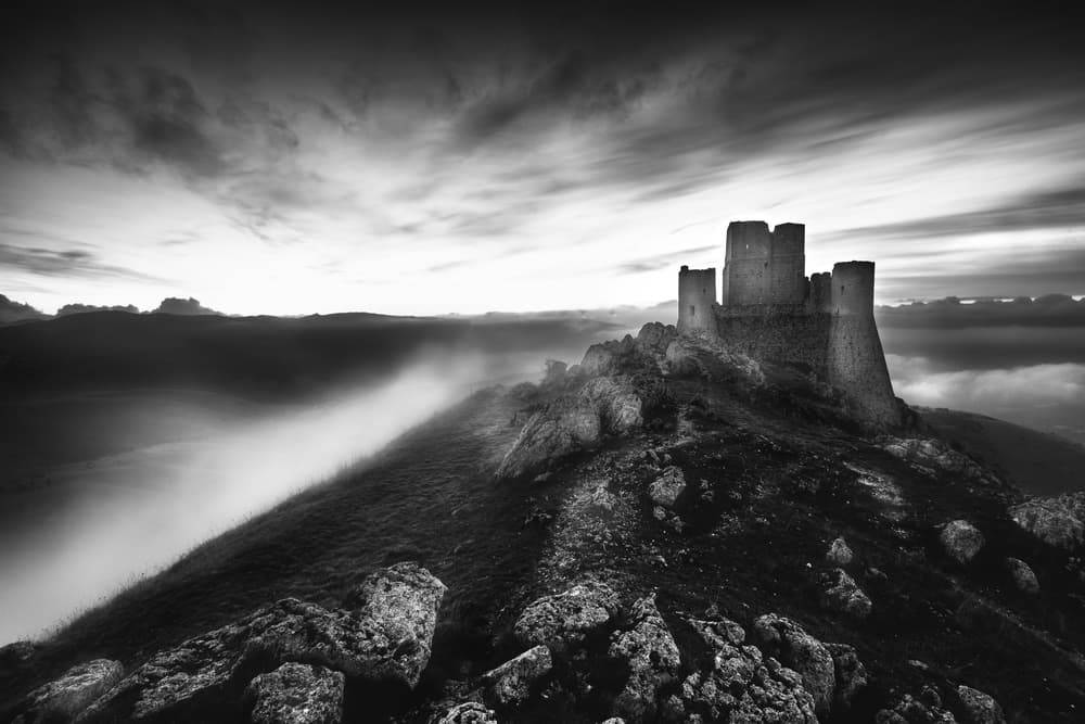 Misty Medieval Castle by Riccardo Lucidi — canvas wall art