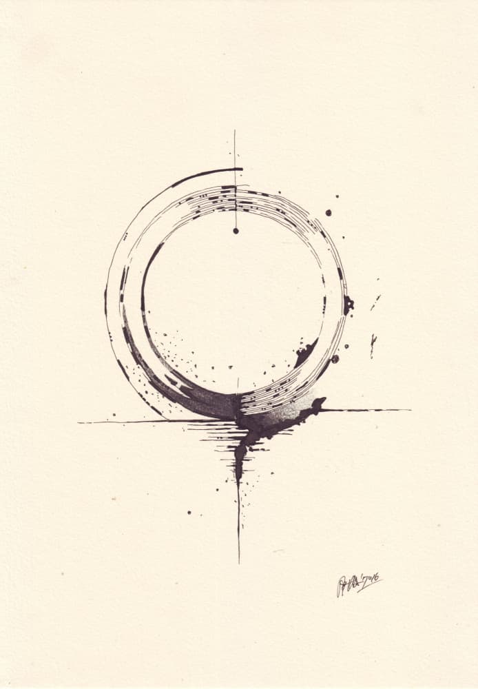 Enso Ink Circle by Rafal Kulik — canvas wall art