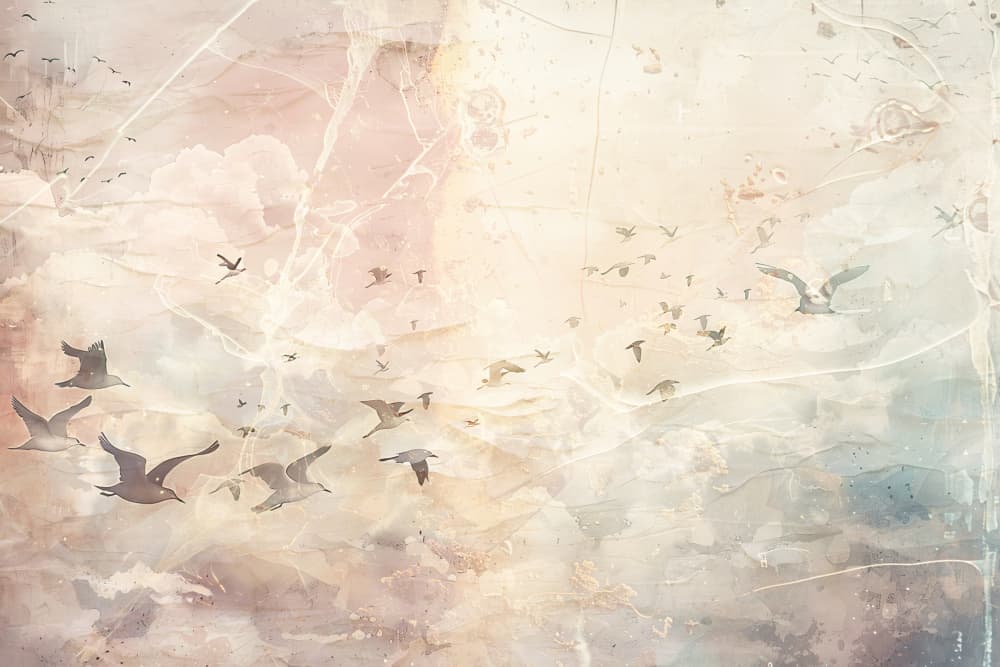 Dreamy Sky Birds by Rafal Kulik — canvas wall art