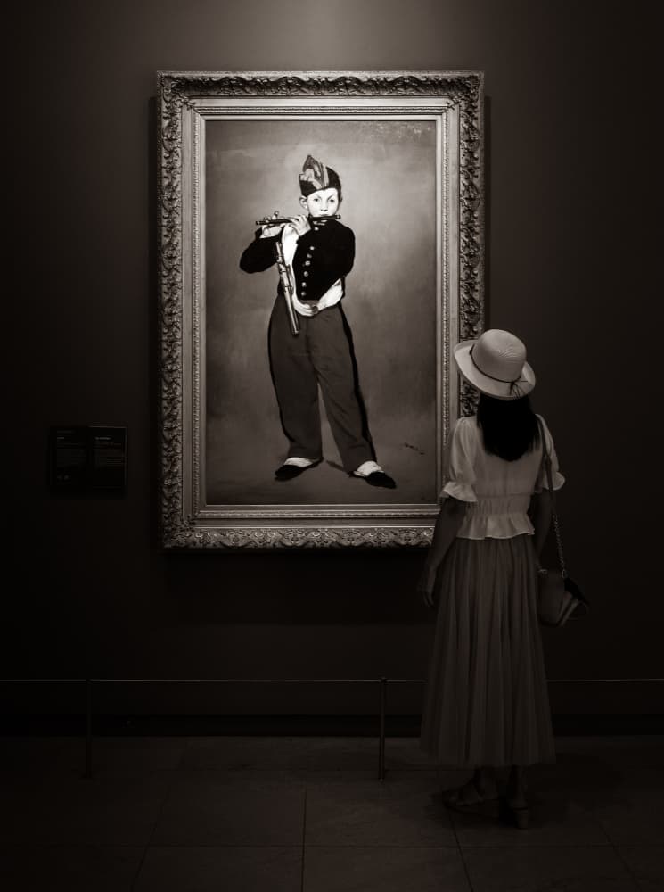 Woman Contemplating Painting by Kenneth-Wei Zeng — canvas wall art