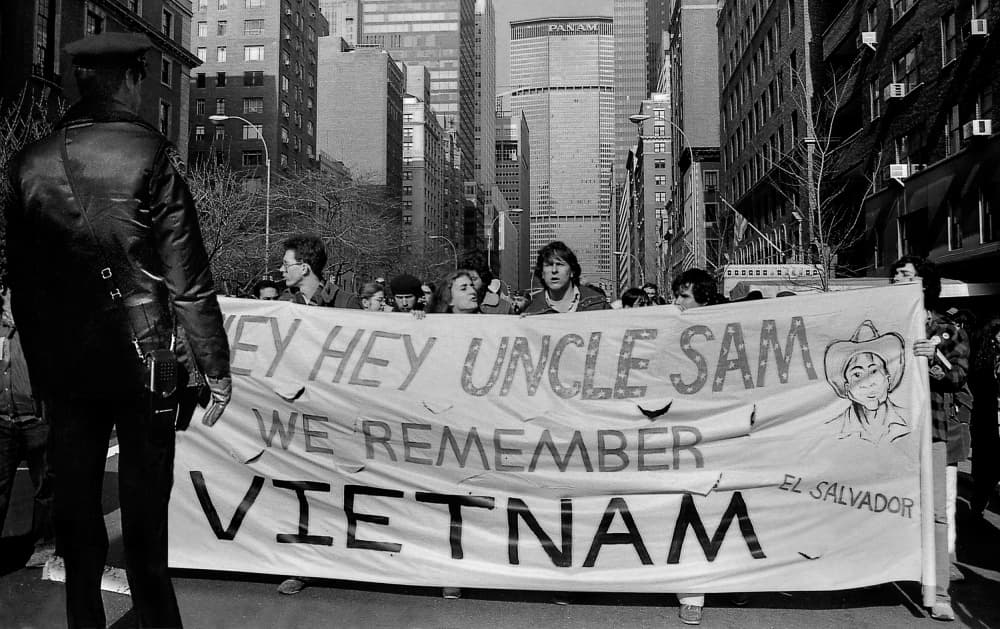 Anti-War Protest Banner by Michael Castellano — canvas wall art