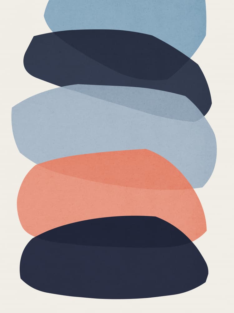 Stacked Serene Shapes by Vitor Costa — canvas wall art