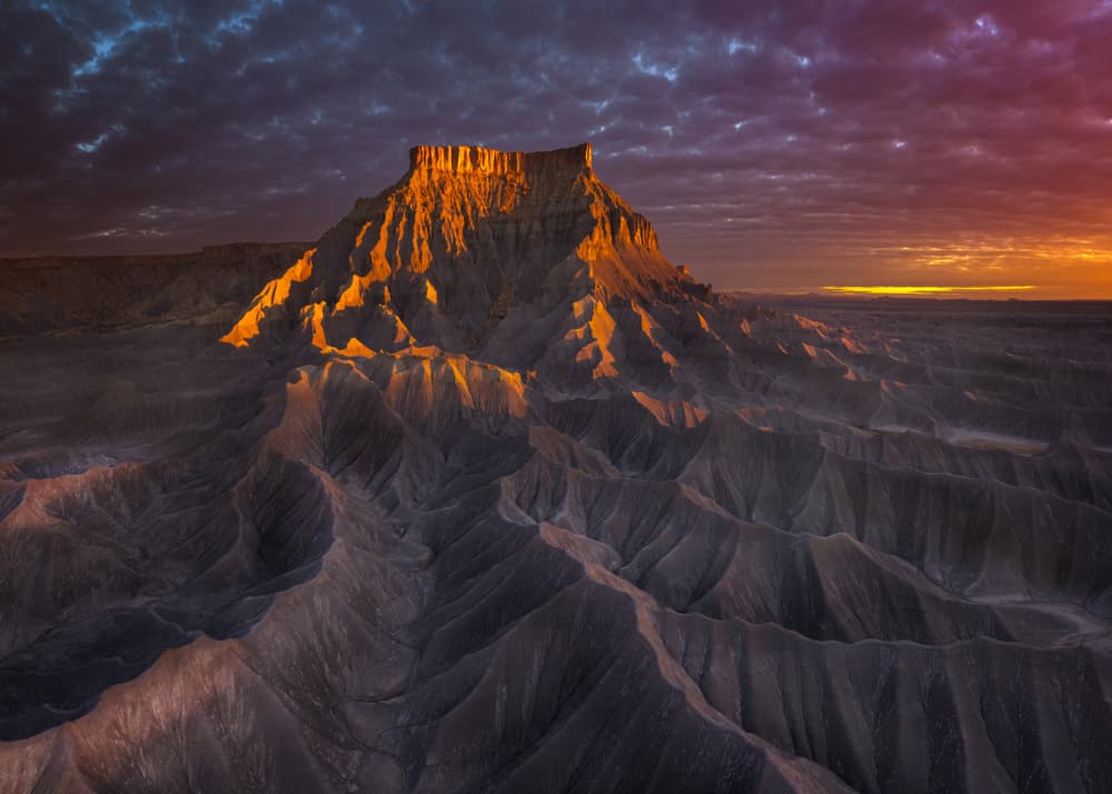 Golden Desert Mesa Sunset by Siyu_Wei APA — canvas wall art