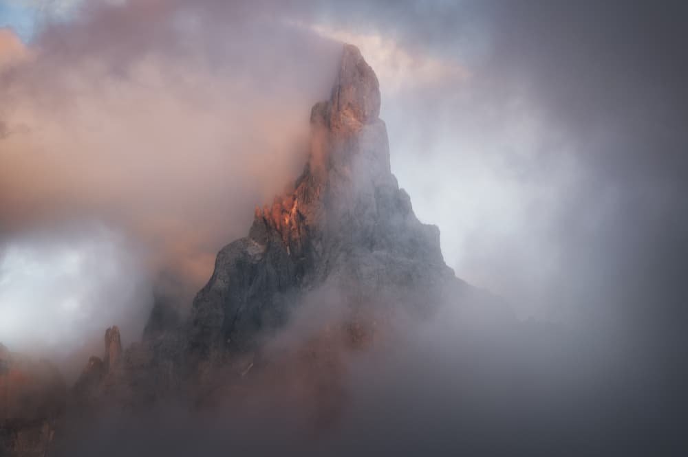 Misty Mountain Sunrise Glow by David Martin Castan — canvas wall art
