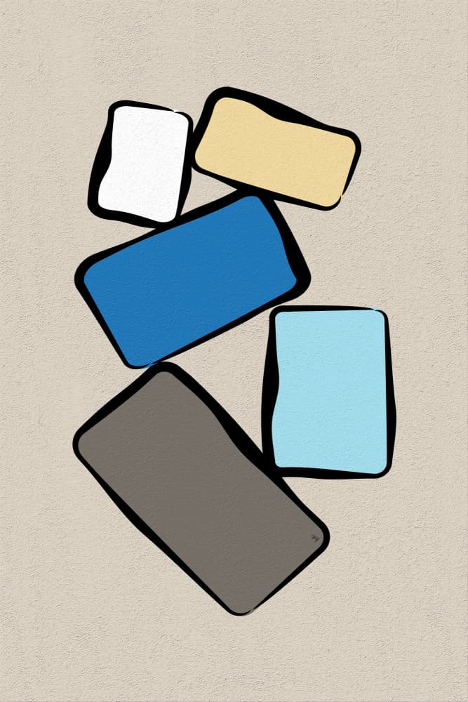 Stacked Colorful Blocks by Martina — canvas wall art