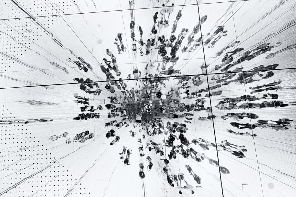 Urban Crowd Abstract by Amnon Eichelberg — canvas wall art
