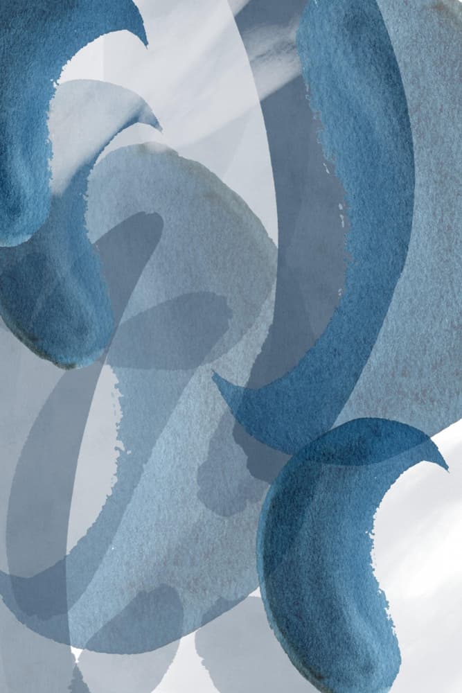 Fluid Blue Abstract by Sally Ann Moss — canvas wall art